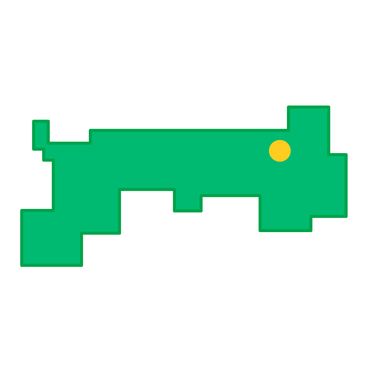 鳥取県の無料フリーイラスト|簡易・県庁あり・四角(緑)