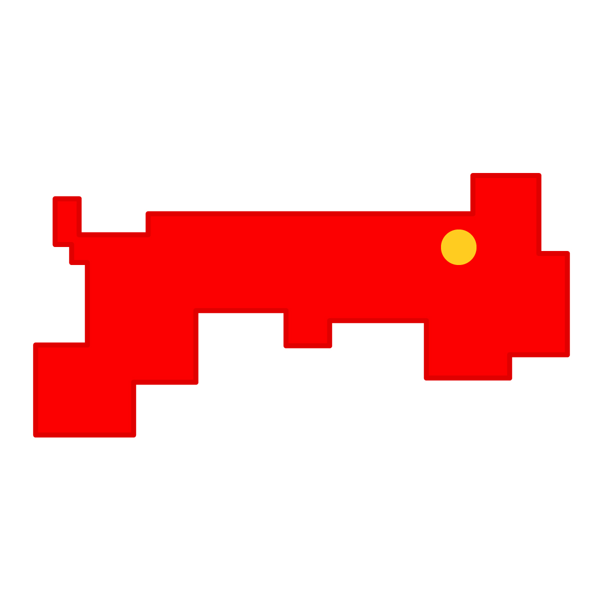 鳥取県の無料フリーイラスト|簡易・県庁あり・四角(赤)