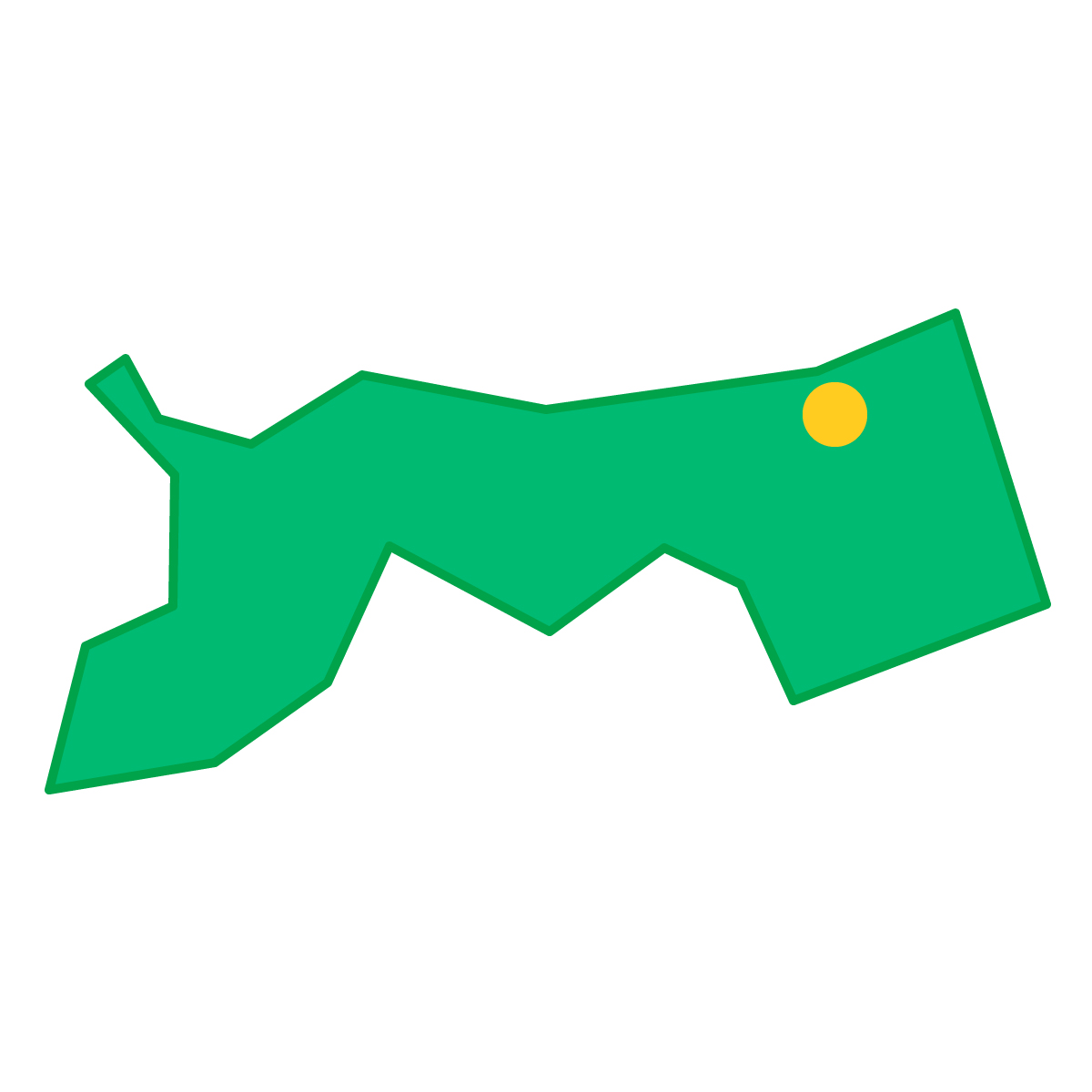 鳥取県の無料フリーイラスト｜簡易・県庁あり・三角(緑)