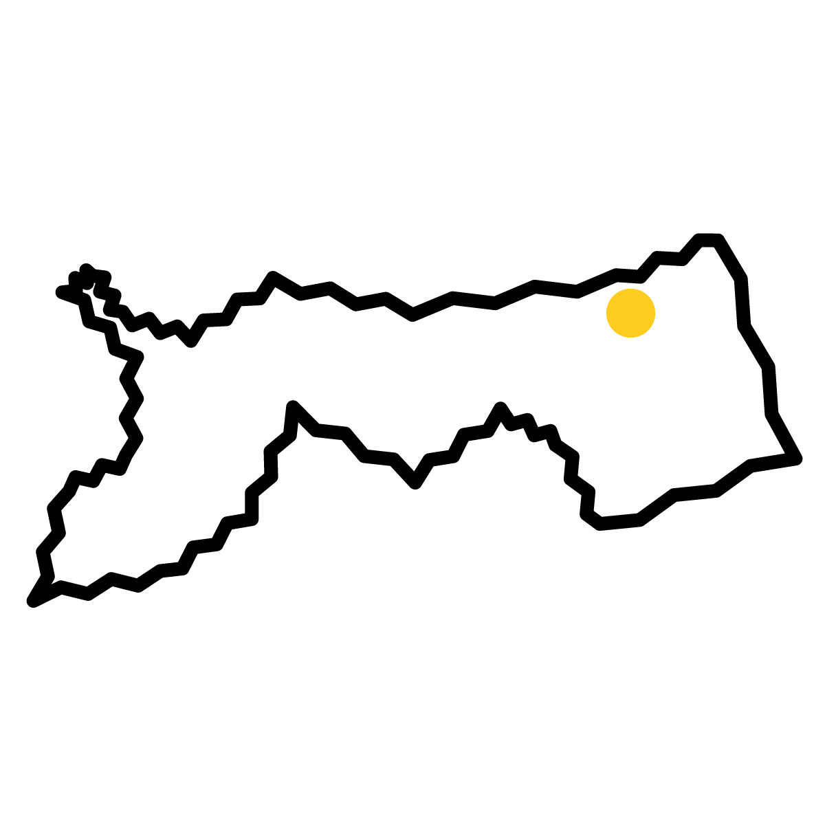 鳥取県の無料フリーイラスト|簡易・県庁あり・ジグザグ(黒)
