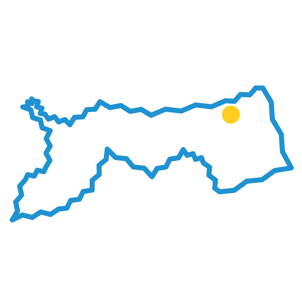 鳥取県の無料フリーイラスト|簡易・県庁あり・ジグザグ(青)