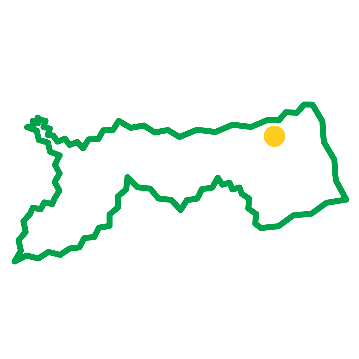 鳥取県の無料フリーイラスト|簡易・県庁あり・ジグザグ(緑)