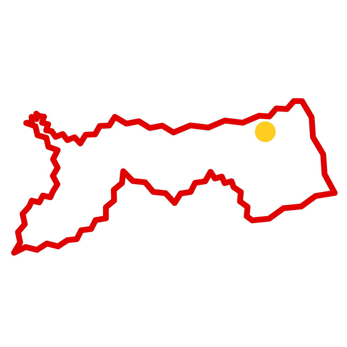 鳥取県の無料フリーイラスト｜簡易・県庁あり・ジグザグ(赤)