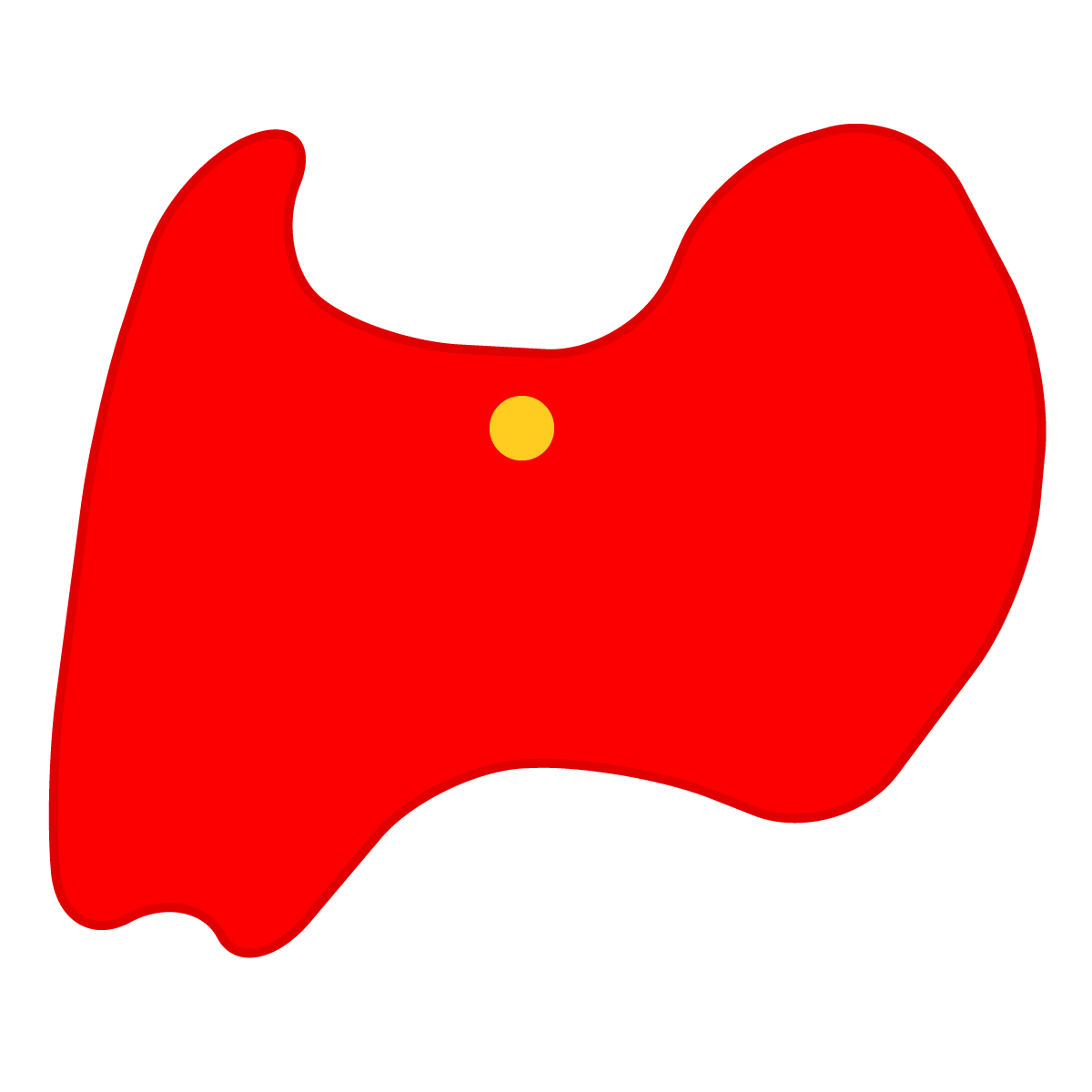 富山県の無料フリーイラスト｜簡易・県庁あり・曲線(赤)