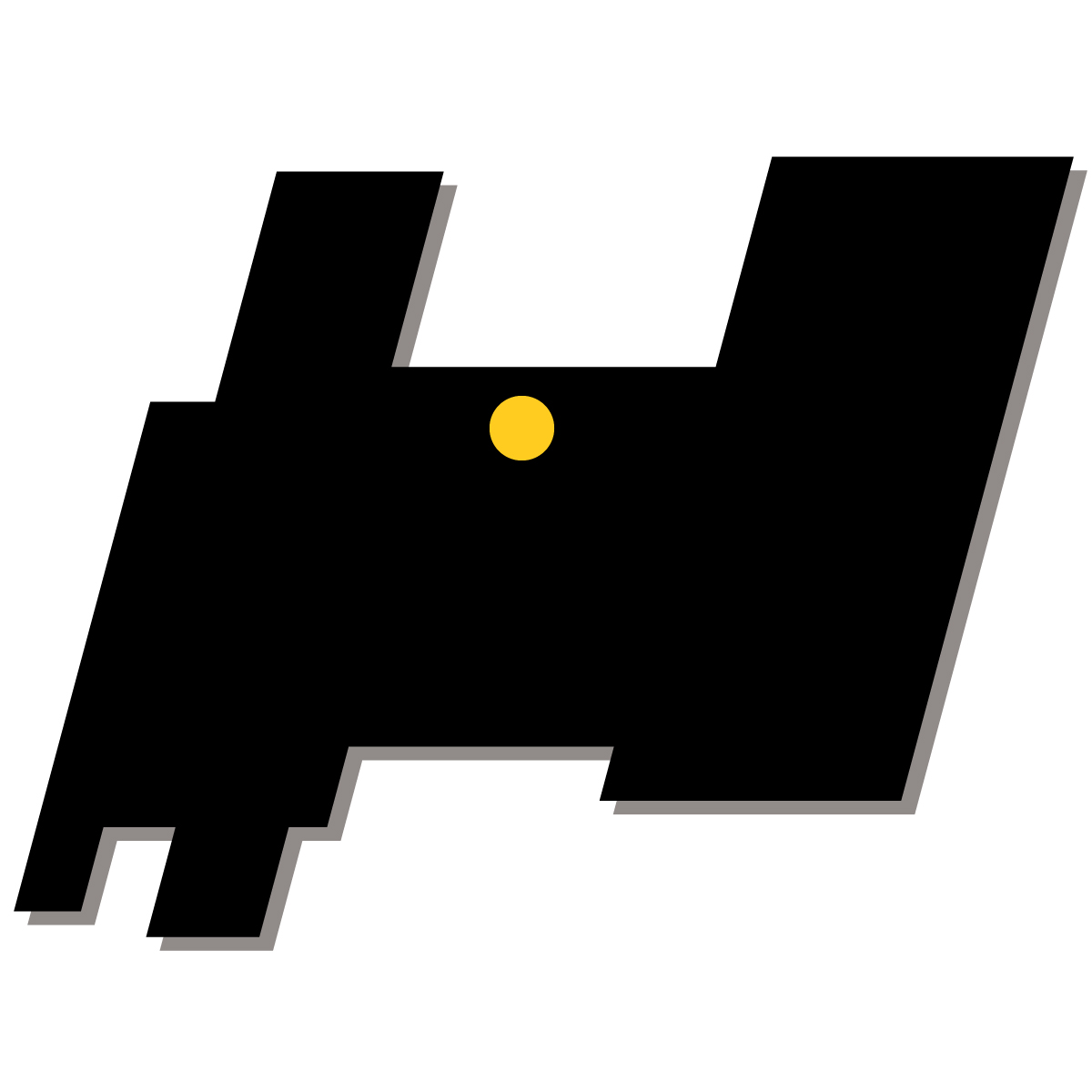 富山県の無料フリーイラスト|簡易・県庁あり・四角斜め(黒)