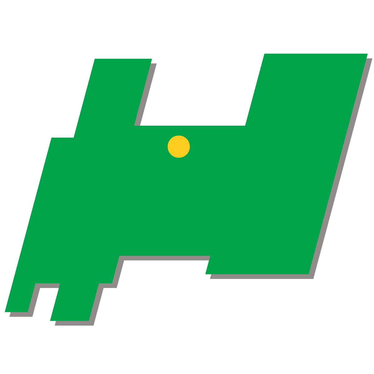 富山県の無料フリーイラスト|簡易・県庁あり・四角斜め(緑)