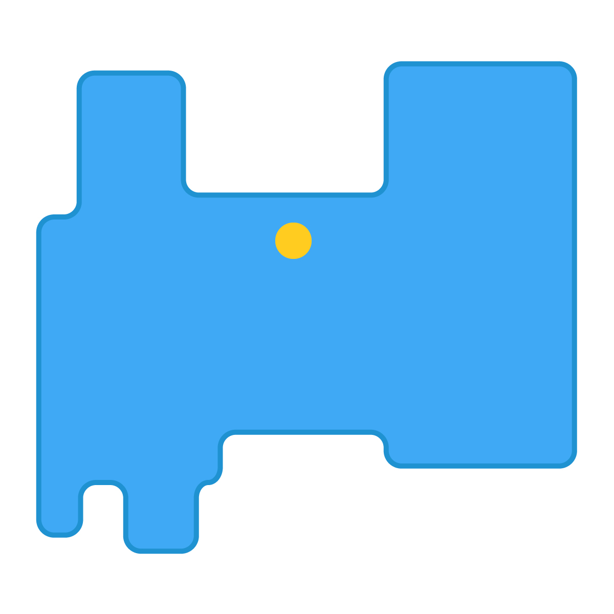 富山県の無料フリーイラスト｜簡易・県庁あり・角丸(青)
