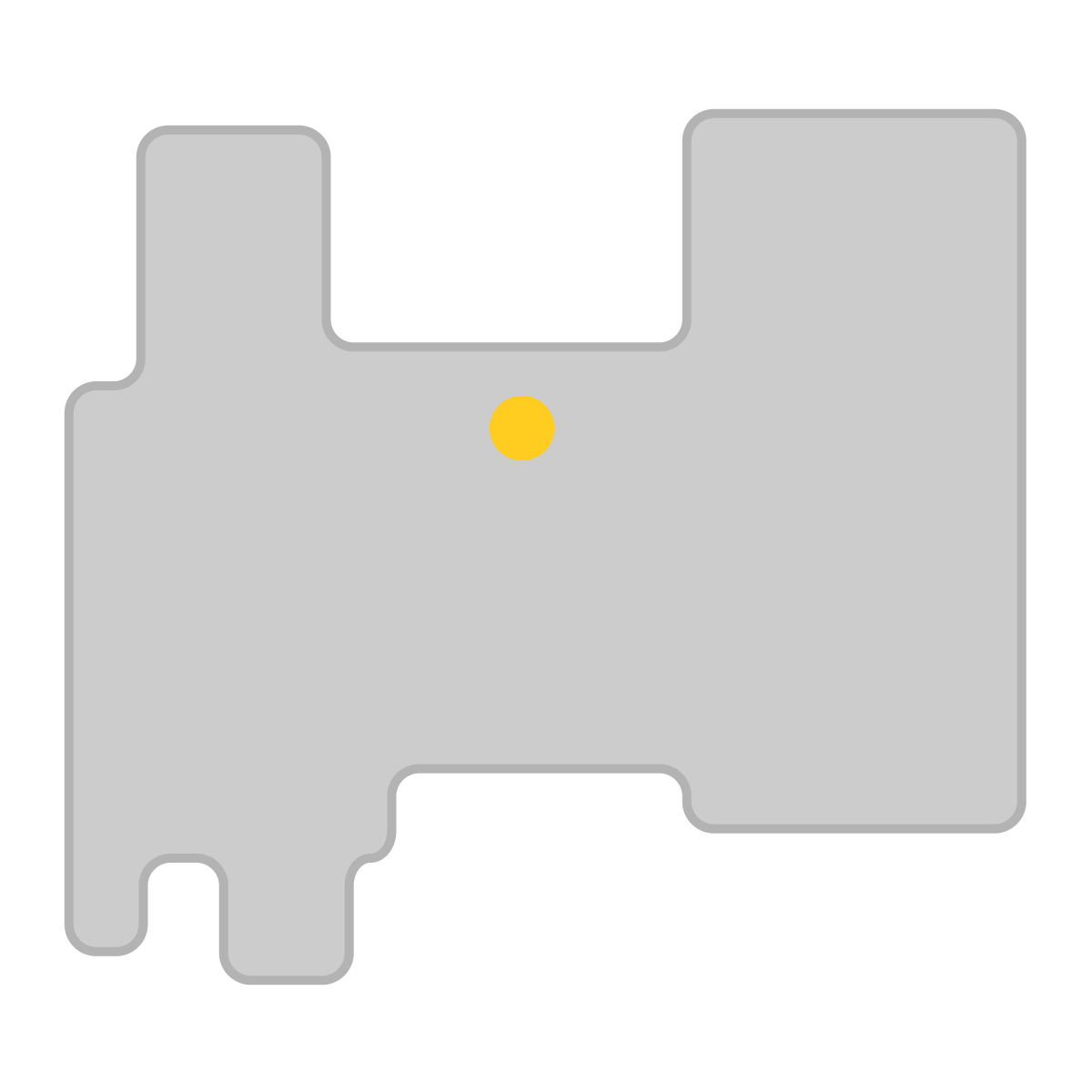富山県の無料フリーイラスト|簡易・県庁あり・角丸(グレー)