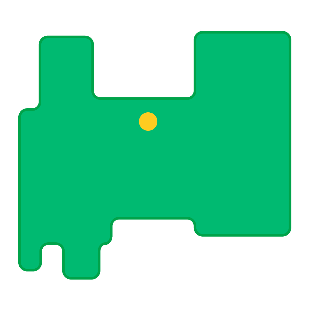 富山県の無料フリーイラスト｜簡易・県庁あり・角丸(緑)