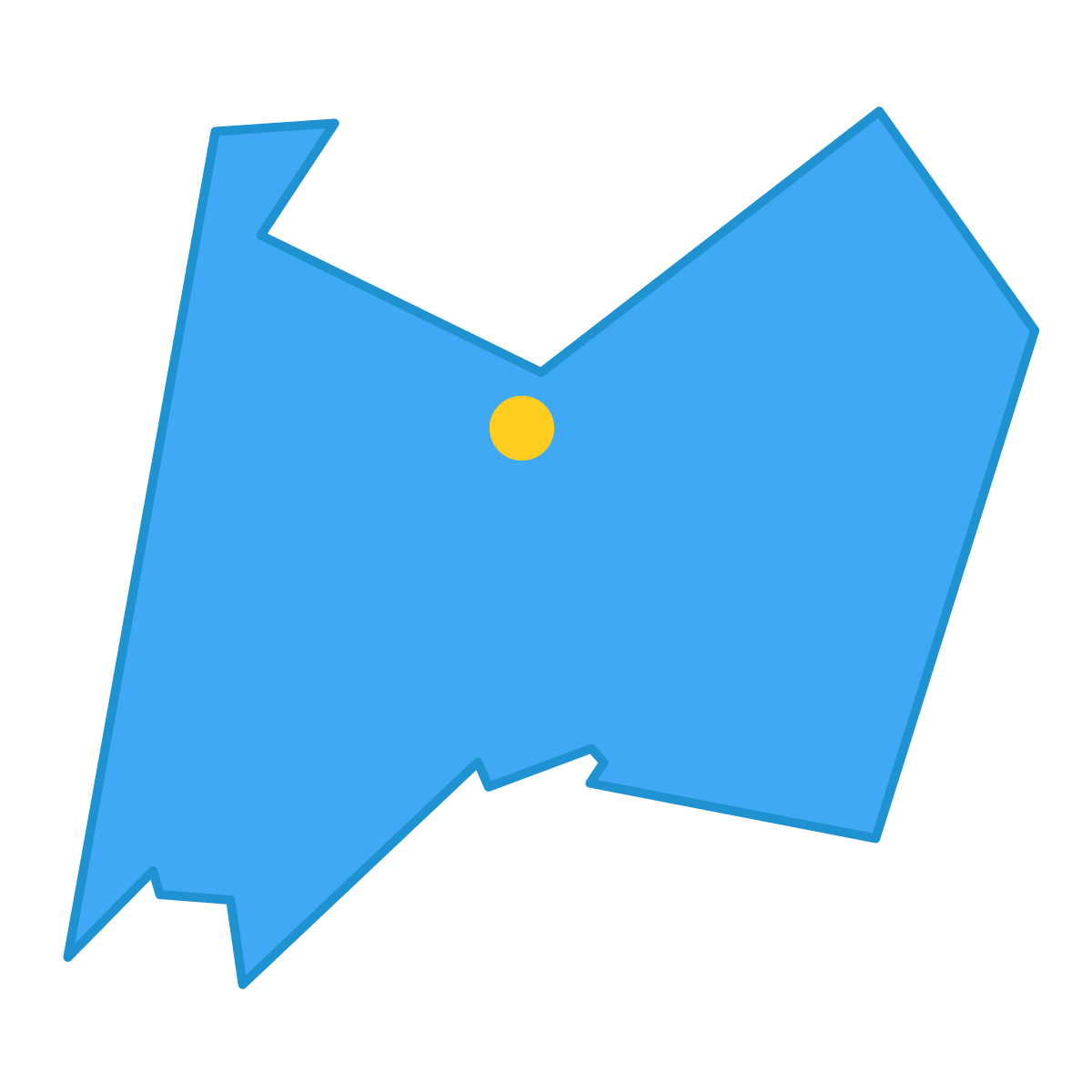 富山県の無料フリーイラスト|簡易・県庁あり・単純化(青)