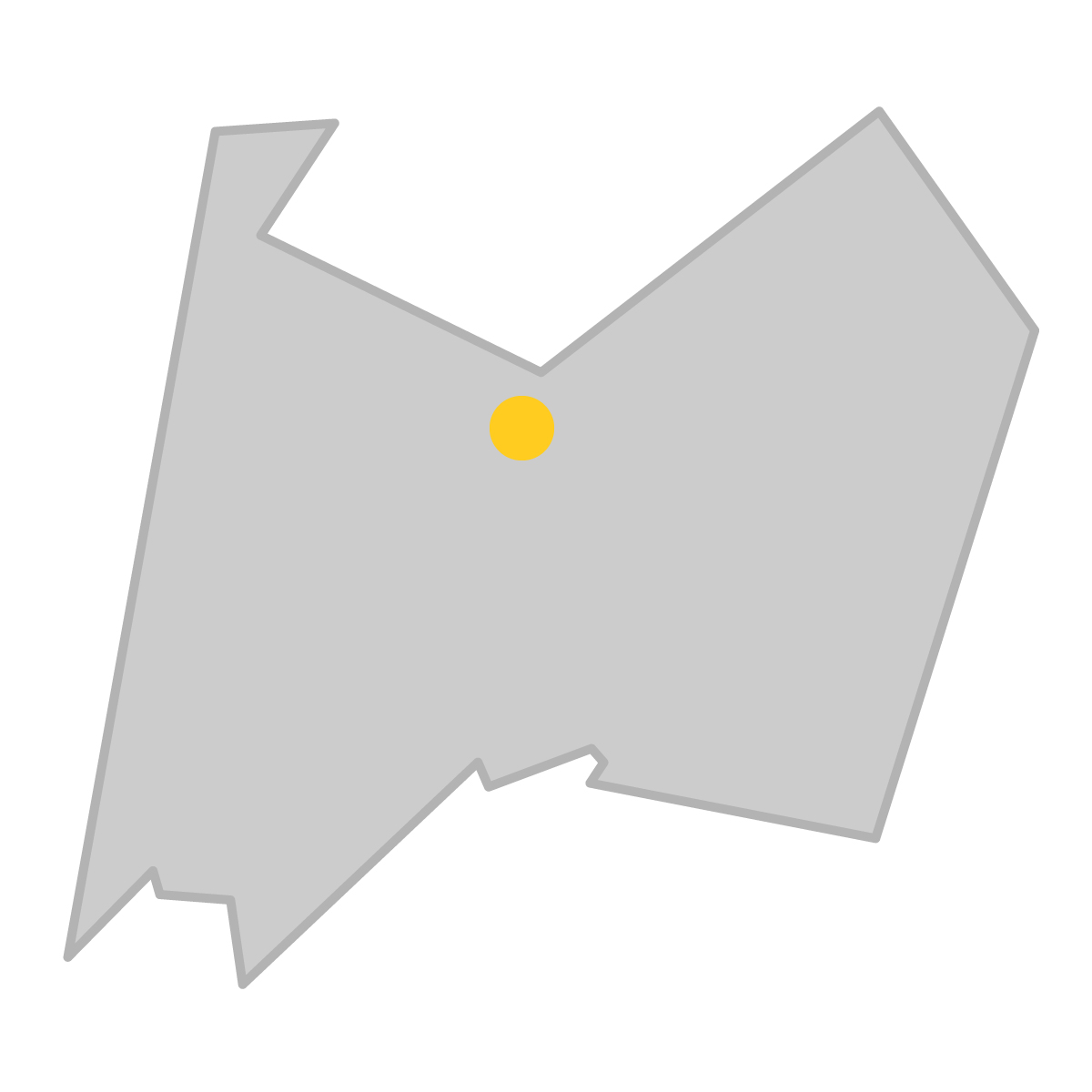 富山県の無料フリーイラスト｜簡易・県庁あり・単純化(グレー)