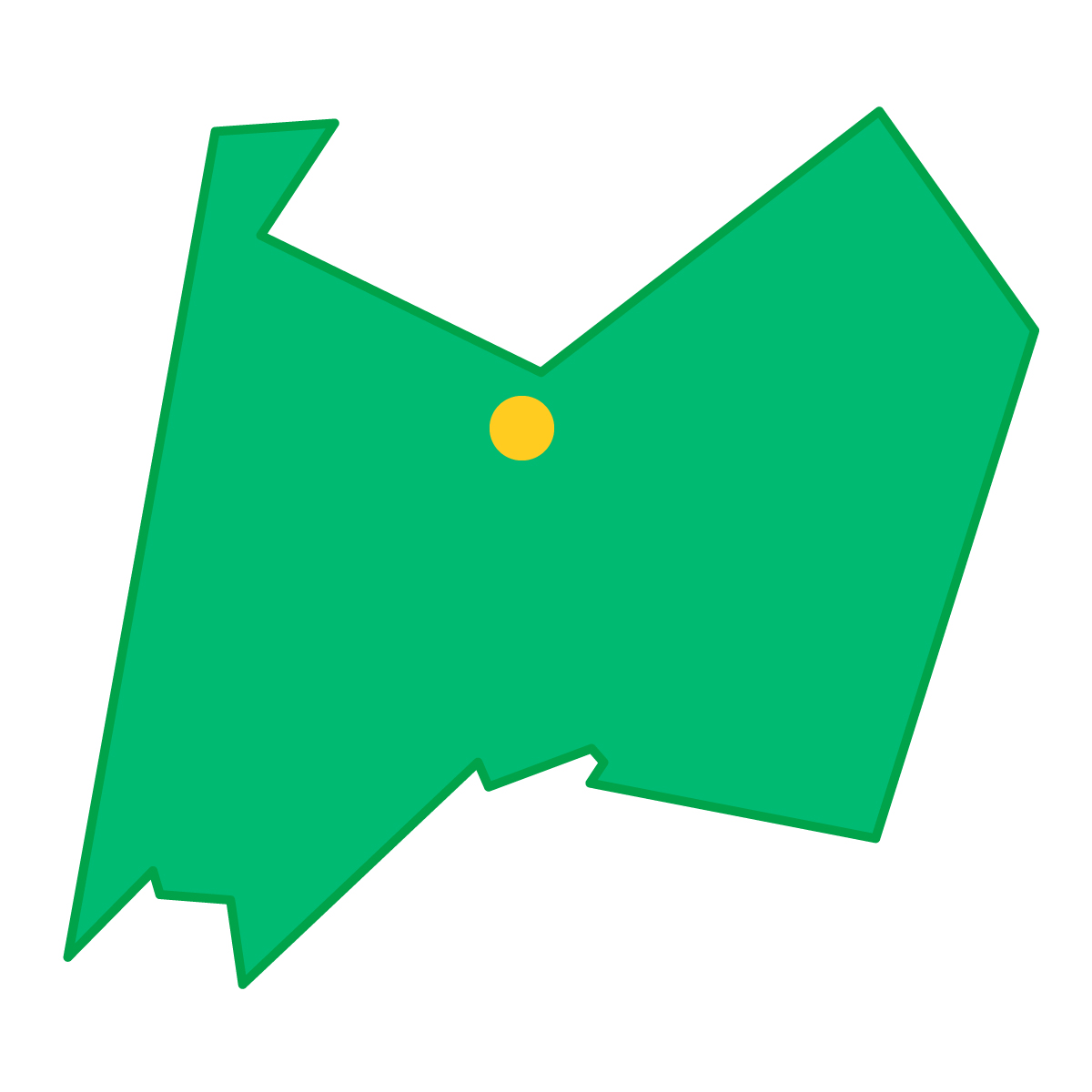 富山県の無料フリーイラスト｜簡易・県庁あり・単純化(緑)