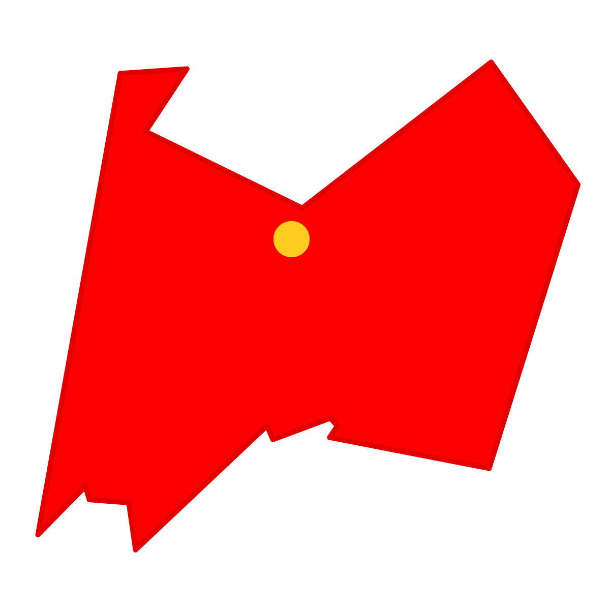 富山県の無料フリーイラスト｜簡易・県庁あり・単純化(赤)