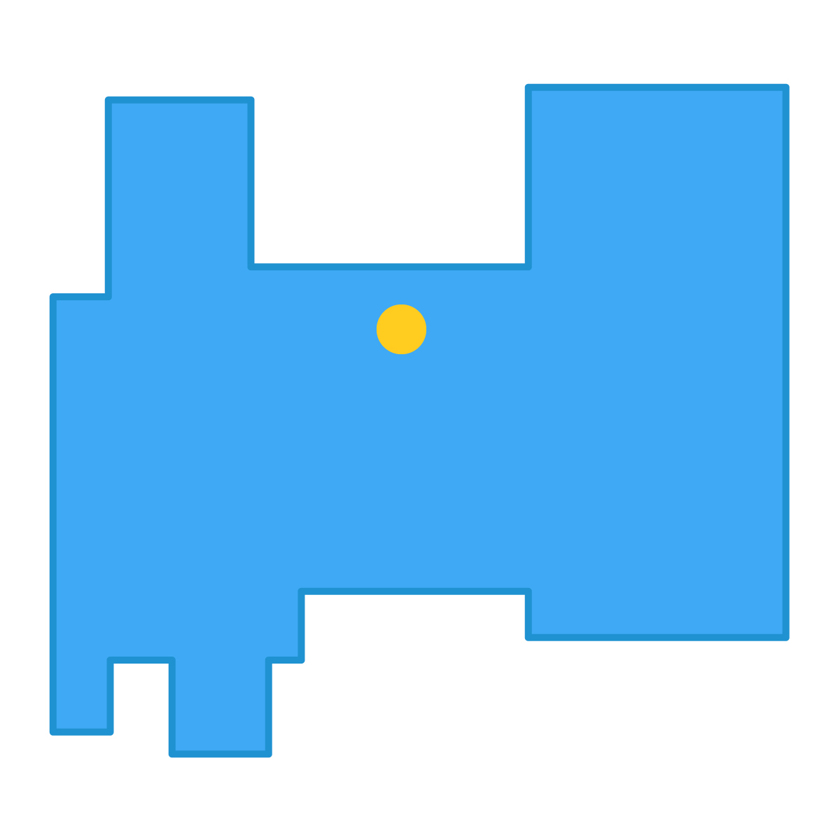 富山県の無料フリーイラスト|簡易・県庁あり・四角(青)