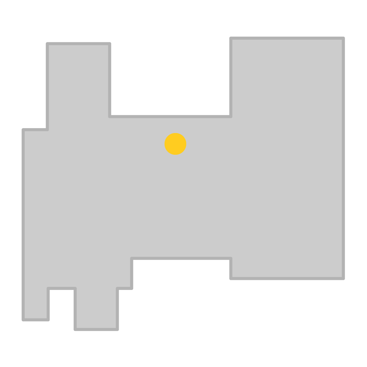 富山県の無料フリーイラスト｜簡易・県庁あり・四角(グレー)
