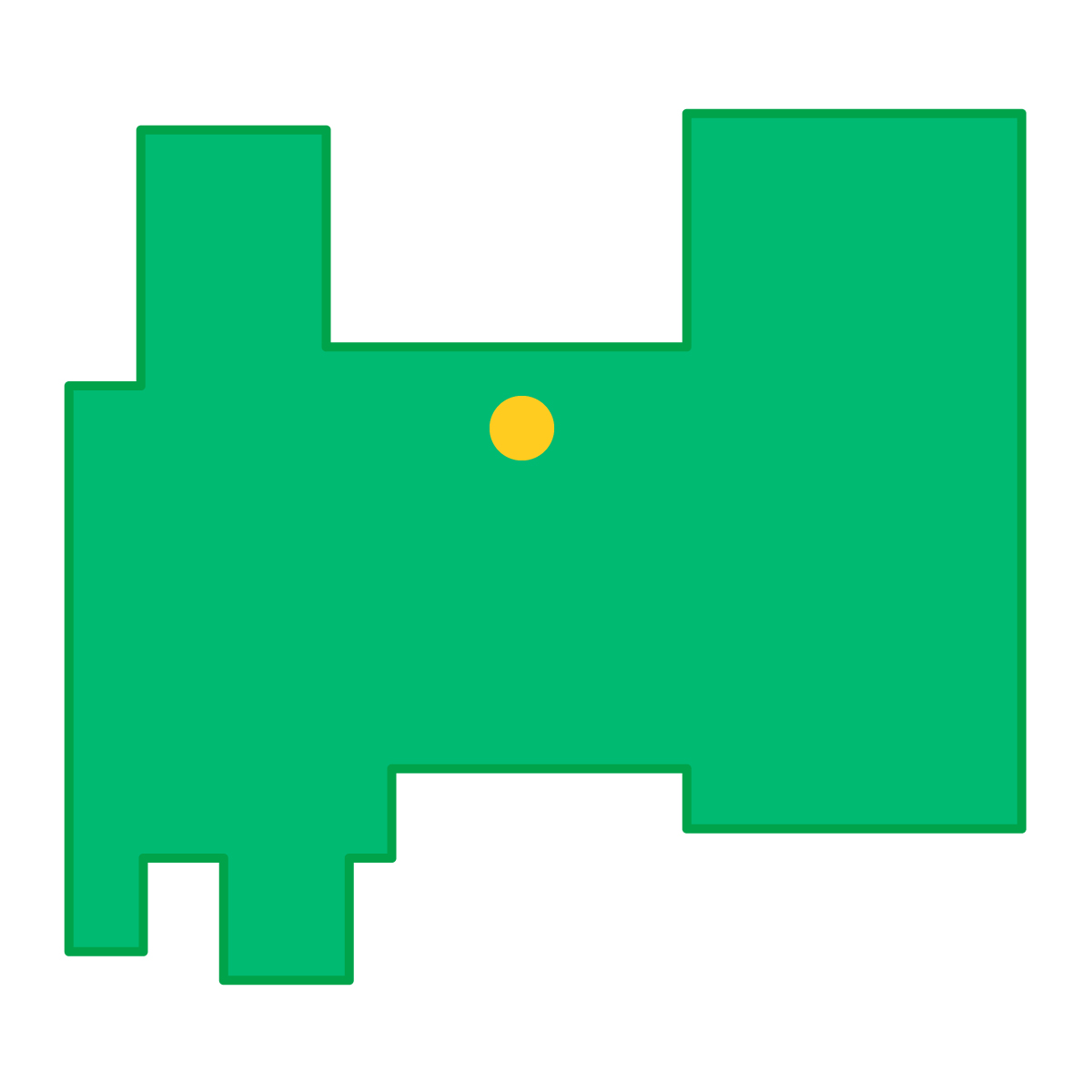 富山県の無料フリーイラスト|簡易・県庁あり・四角(緑)