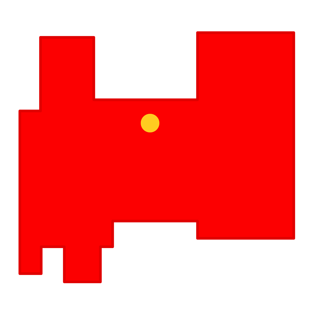 富山県の無料フリーイラスト｜簡易・県庁あり・四角(赤)