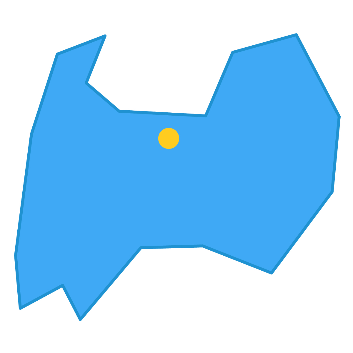 富山県の無料フリーイラスト｜簡易・県庁あり・三角(青)