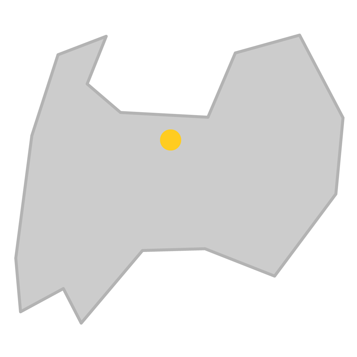 富山県の無料フリーイラスト｜簡易・県庁あり・三角(グレー)