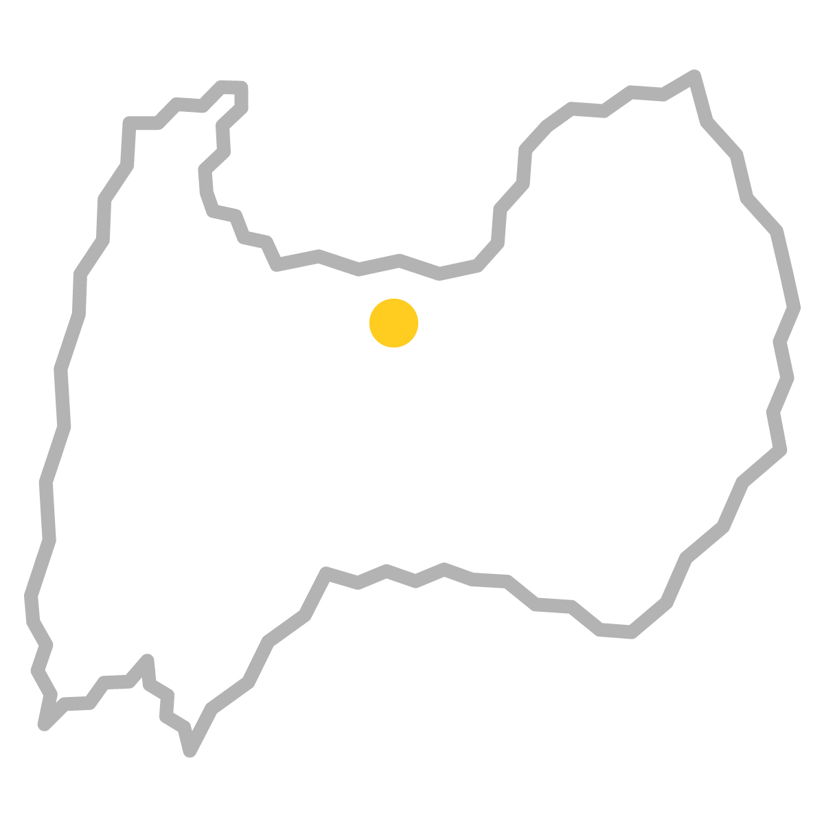 富山県の無料フリーイラスト｜簡易・県庁あり・ジグザグ(グレー)