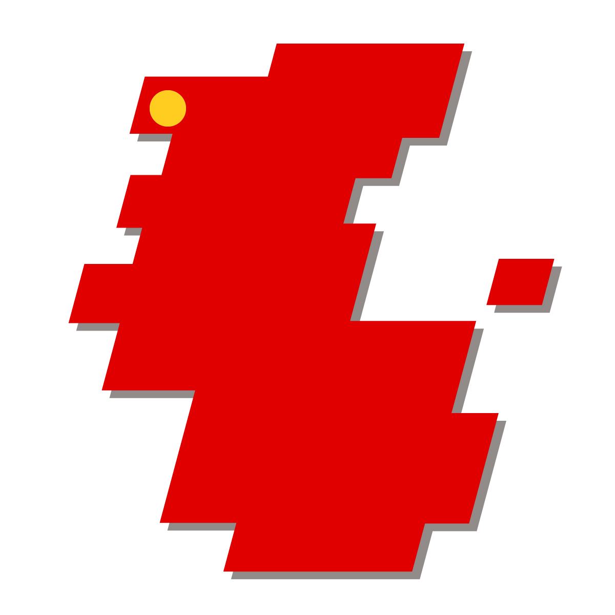 和歌山県の無料フリーイラスト|簡易・県庁あり・四角斜め(赤)