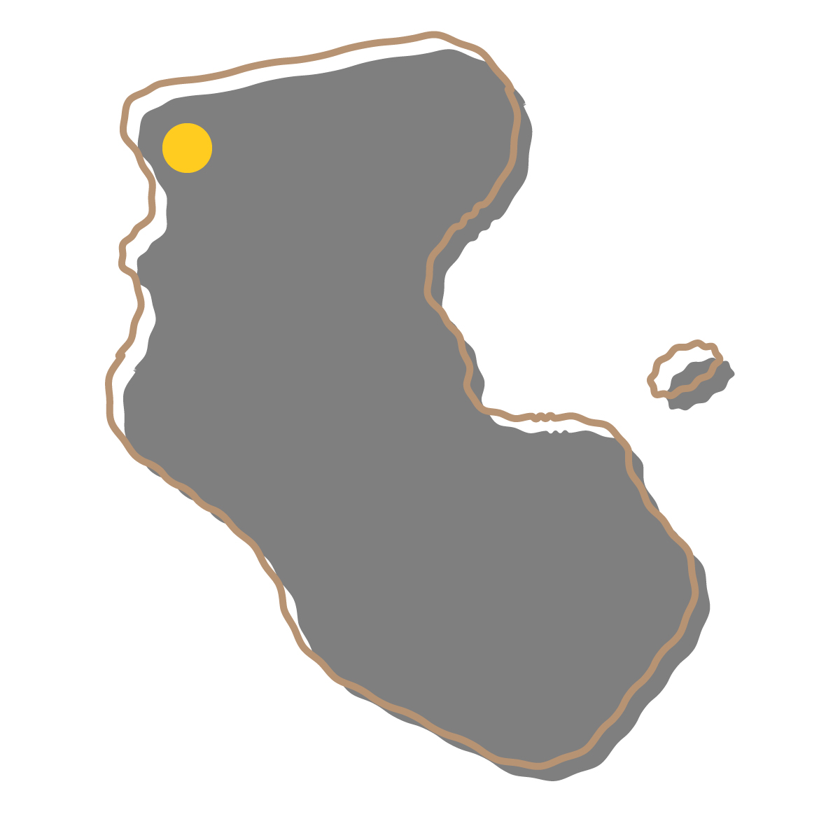 和歌山県の無料フリーイラスト｜簡易・県庁あり・イラスト風(黒)