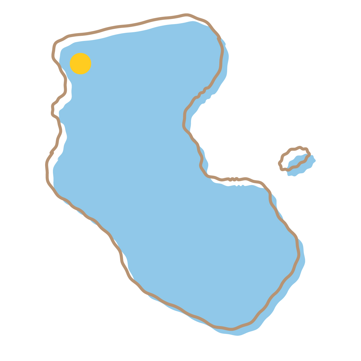 和歌山県の無料フリーイラスト|簡易・県庁あり・イラスト風(青)