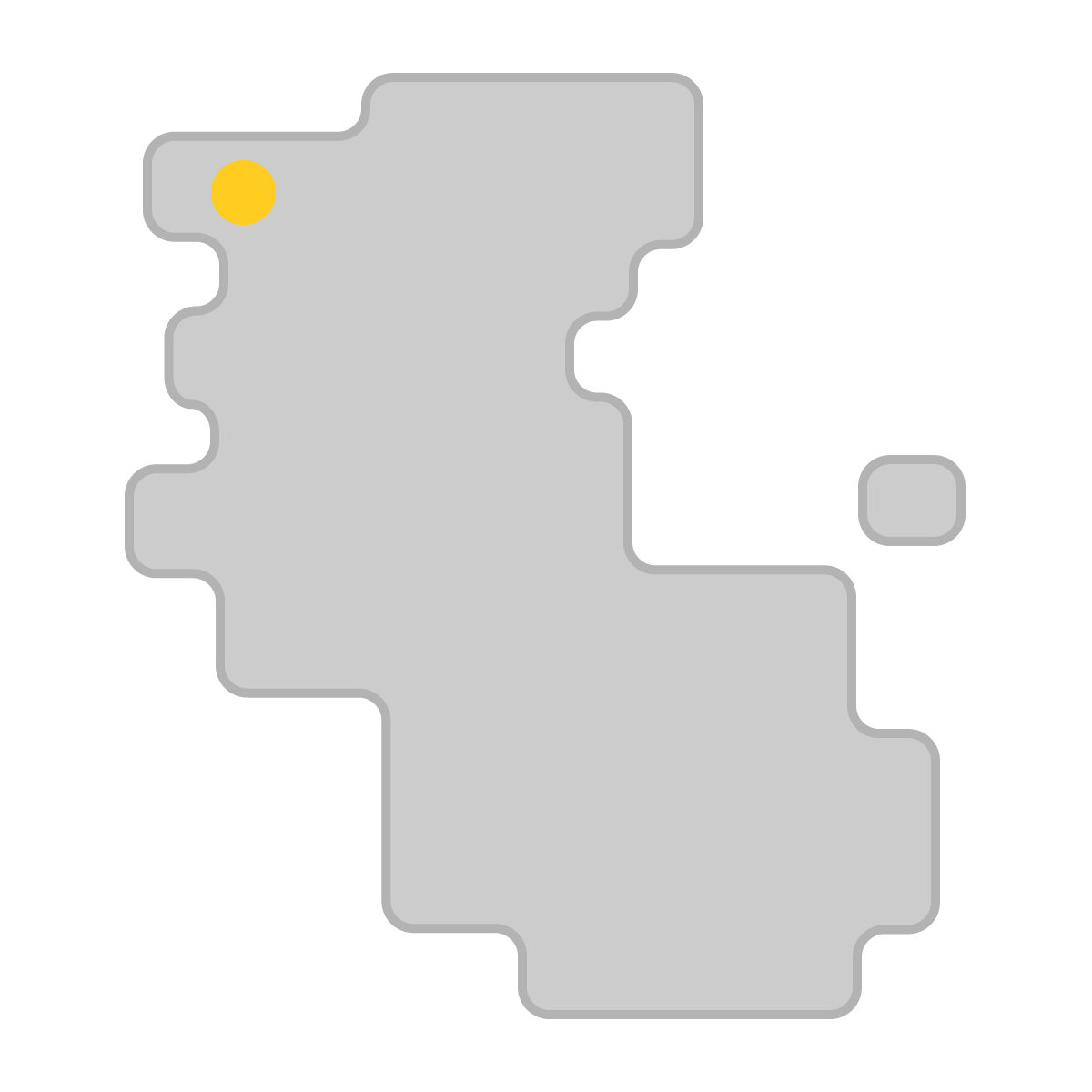 和歌山県の無料フリーイラスト|簡易・県庁あり・角丸(グレー)