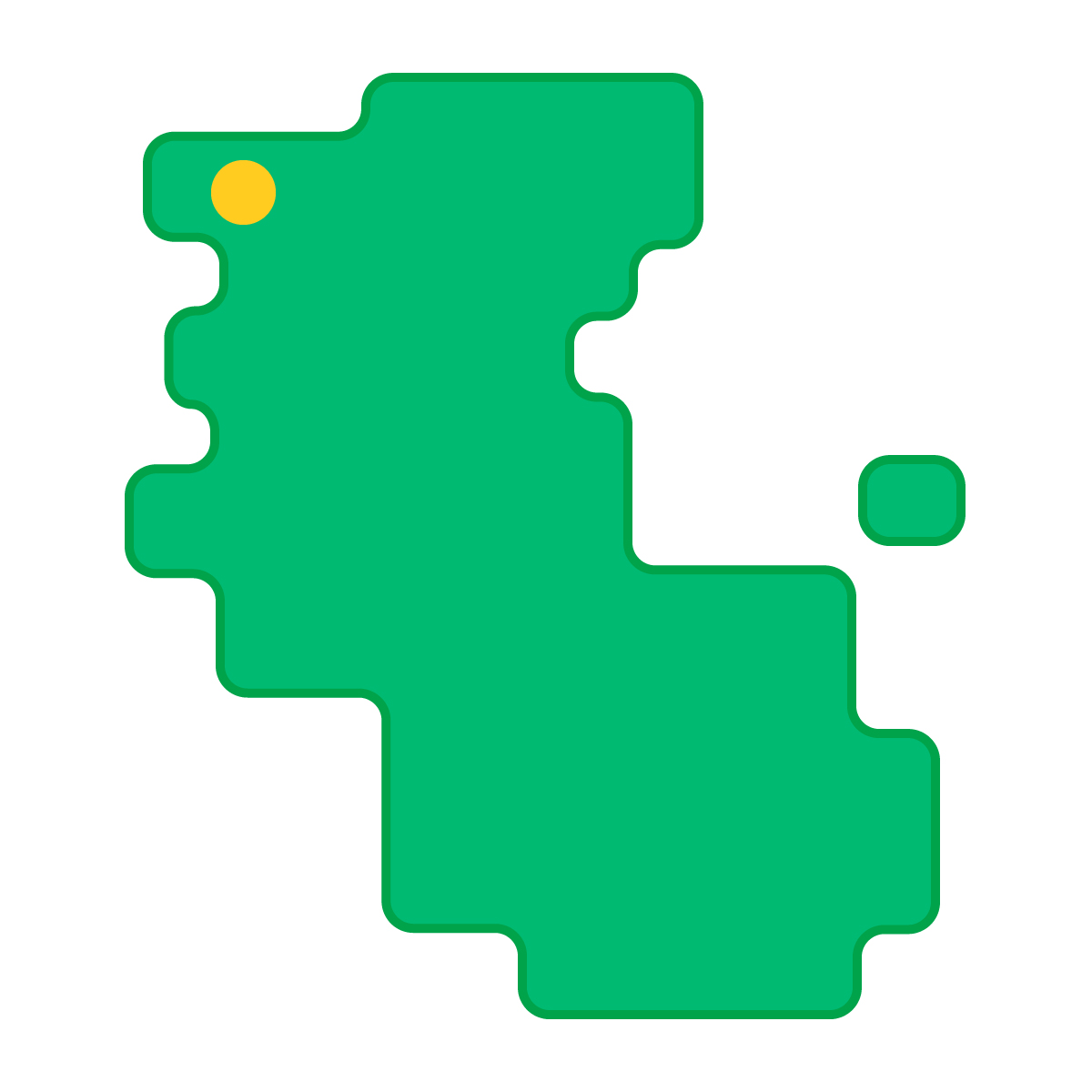和歌山県の無料フリーイラスト|簡易・県庁あり・角丸(緑)