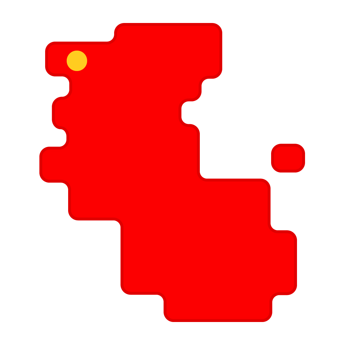 和歌山県の無料フリーイラスト|簡易・県庁あり・角丸(赤)