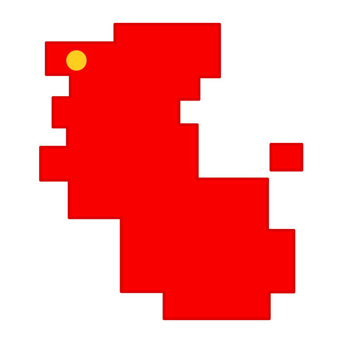和歌山県の無料フリーイラスト|簡易・県庁あり・四角(赤)
