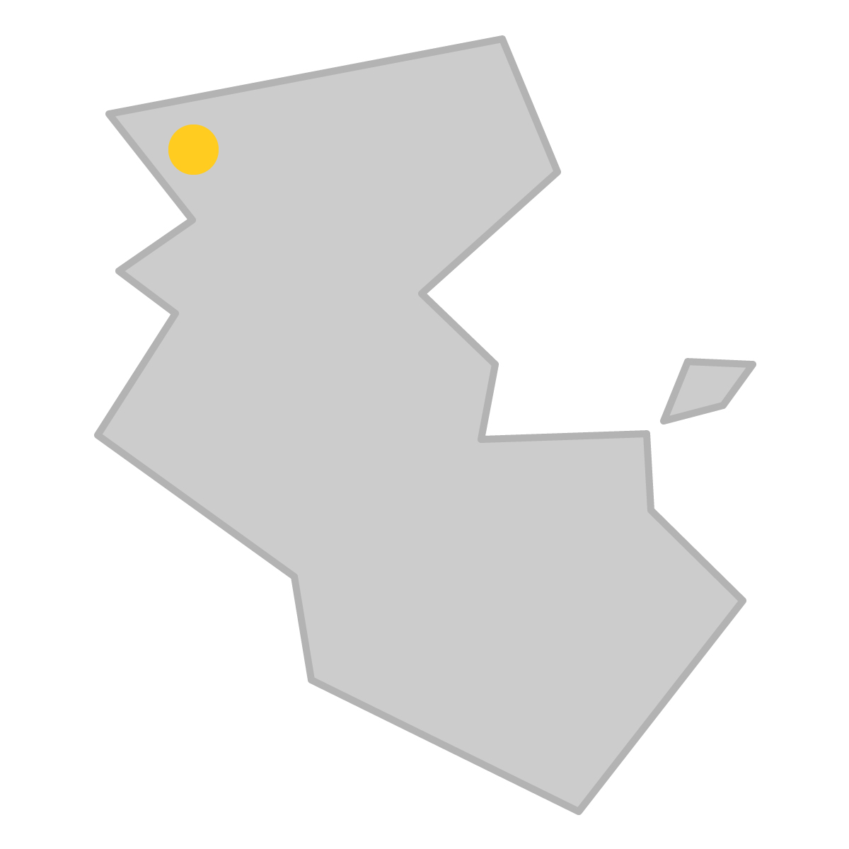 和歌山県の無料フリーイラスト｜簡易・県庁あり・三角(グレー)