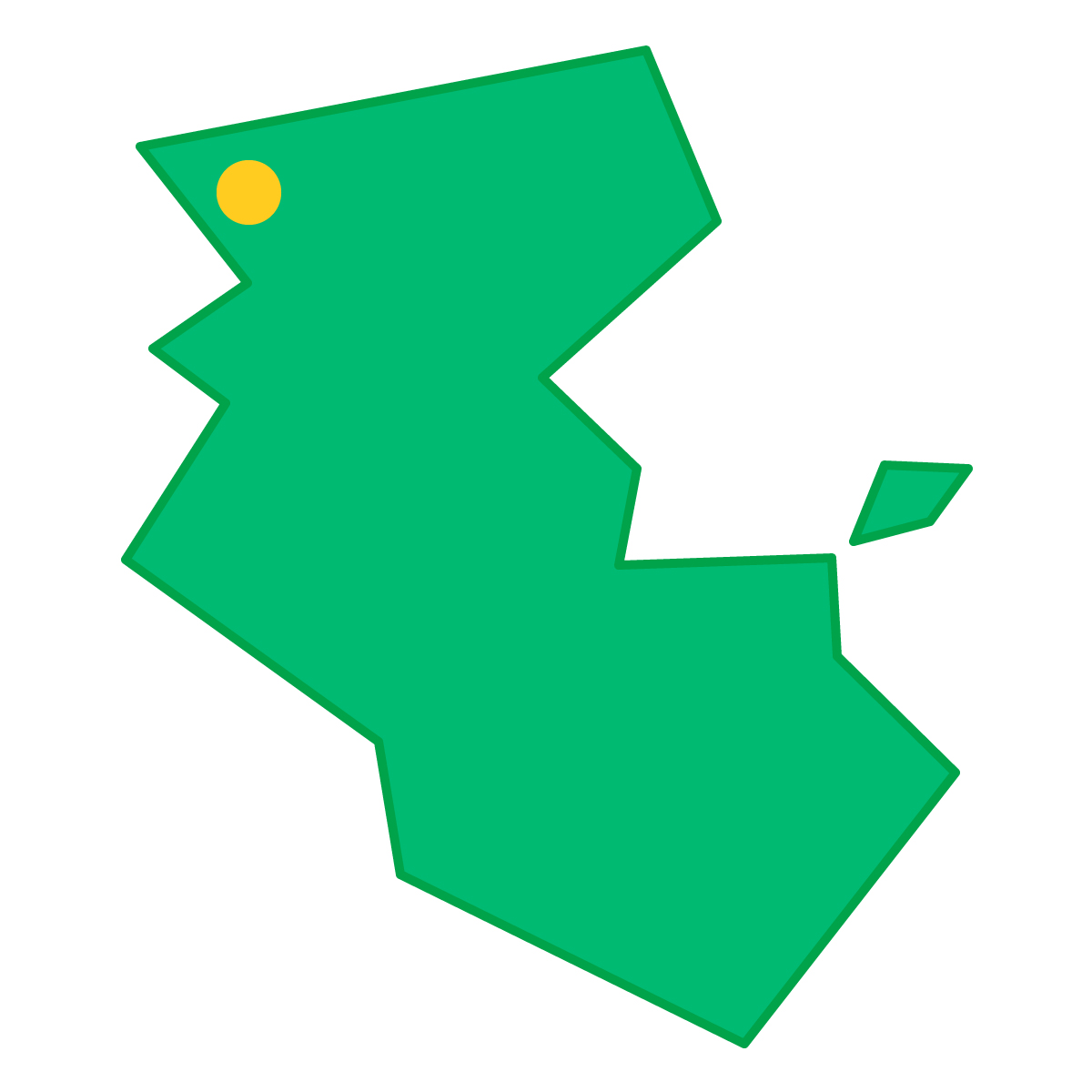 和歌山県の無料フリーイラスト|簡易・県庁あり・三角(緑)