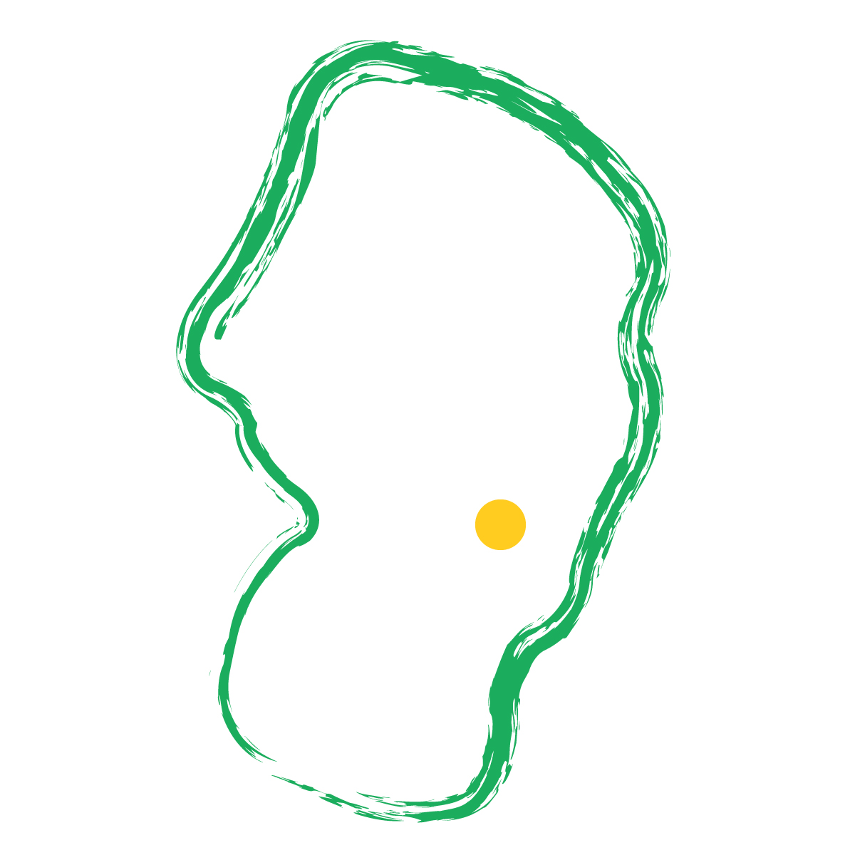 山形県の無料フリーイラスト|簡易・県庁あり・毛筆(緑)