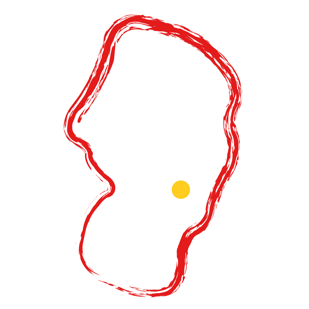 山形県の無料フリーイラスト｜簡易・県庁あり・毛筆(赤)