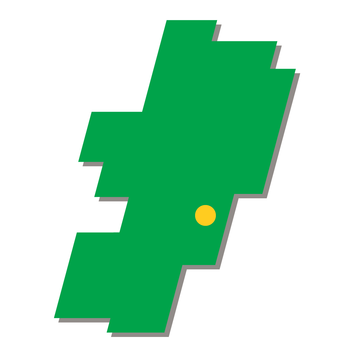 山形県の無料フリーイラスト|簡易・県庁あり・四角斜め(緑)