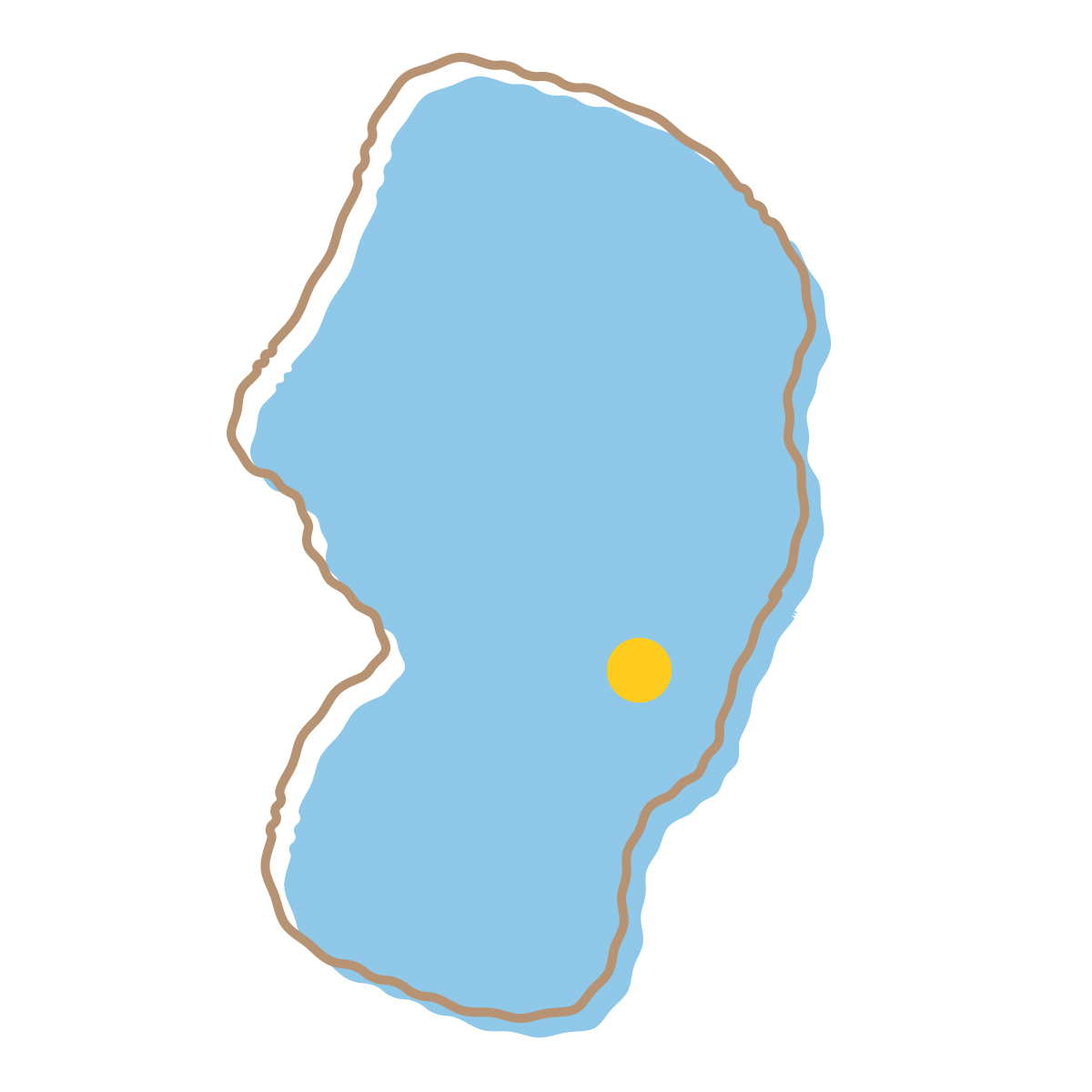 山形県の無料フリーイラスト｜簡易・県庁あり・イラスト風(青)
