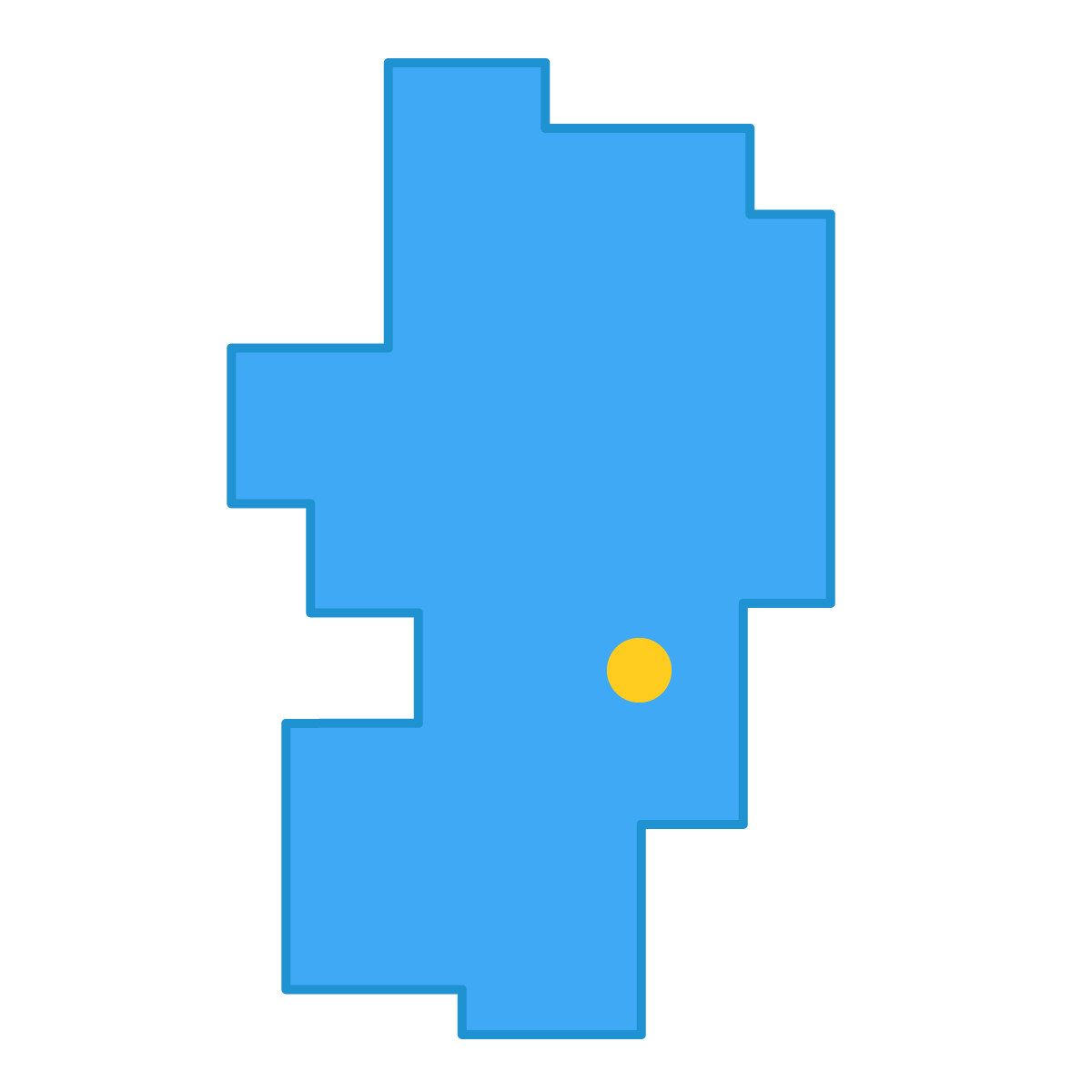 山形県の無料フリーイラスト|簡易・県庁あり・四角(青)