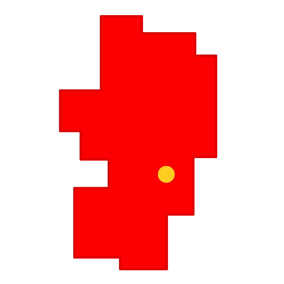 山形県の無料フリーイラスト|簡易・県庁あり・四角(赤)