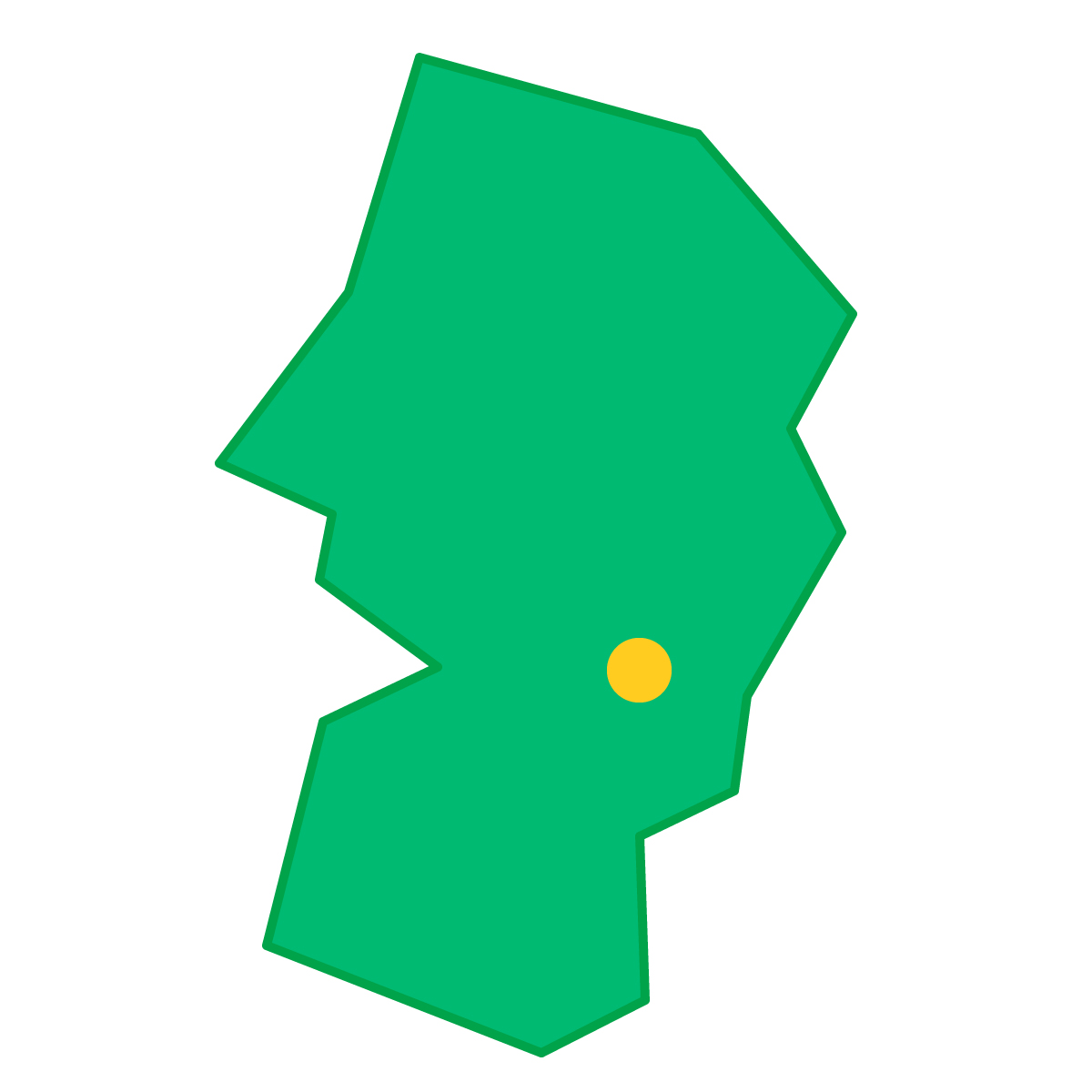 山形県の無料フリーイラスト｜簡易・県庁あり・三角(緑)
