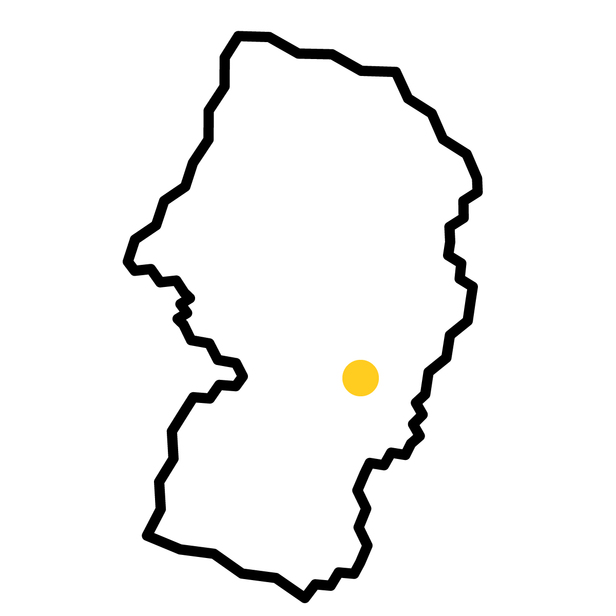 山形県の無料フリーイラスト|簡易・県庁あり・ジグザグ(黒)