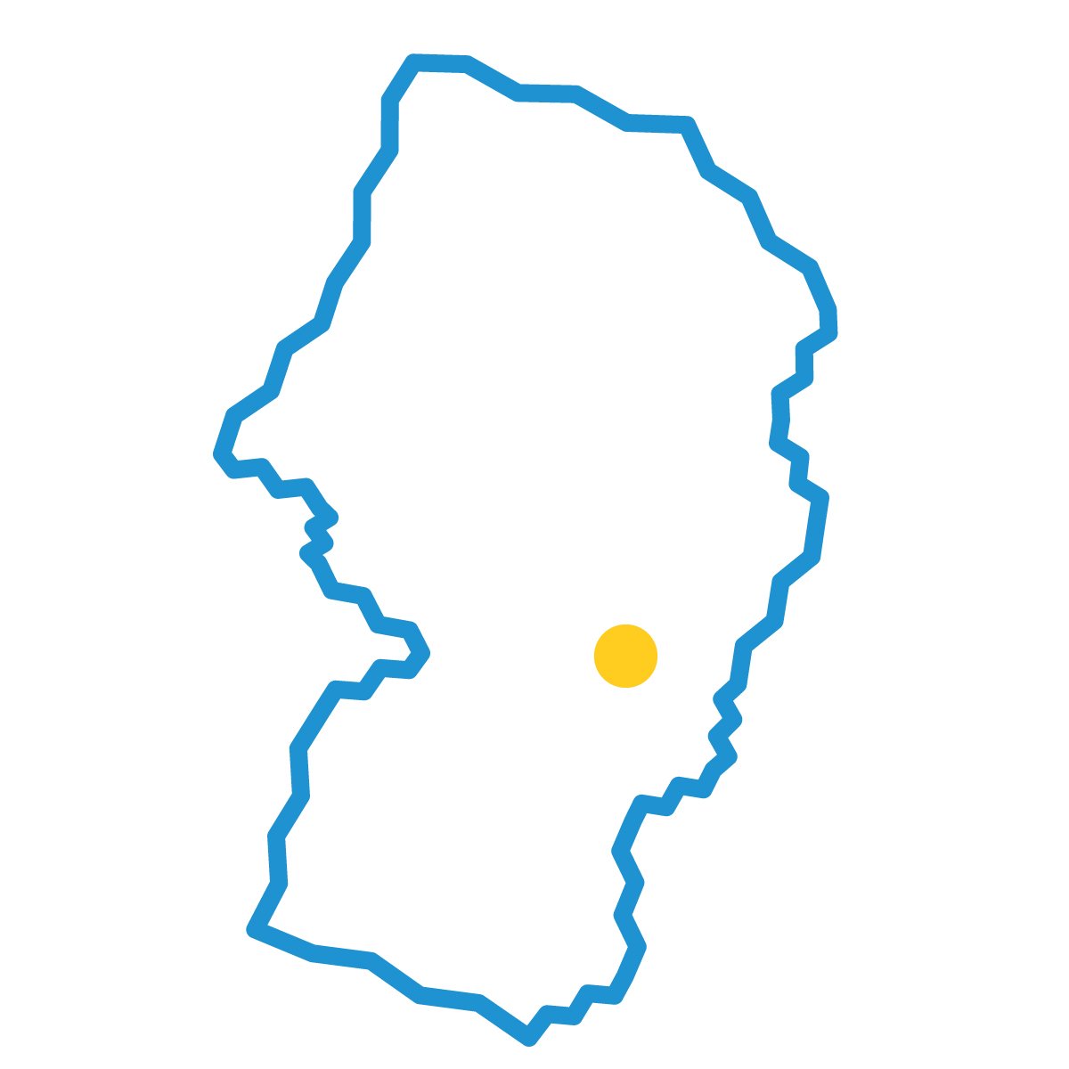 山形県の無料フリーイラスト|簡易・県庁あり・ジグザグ(青)