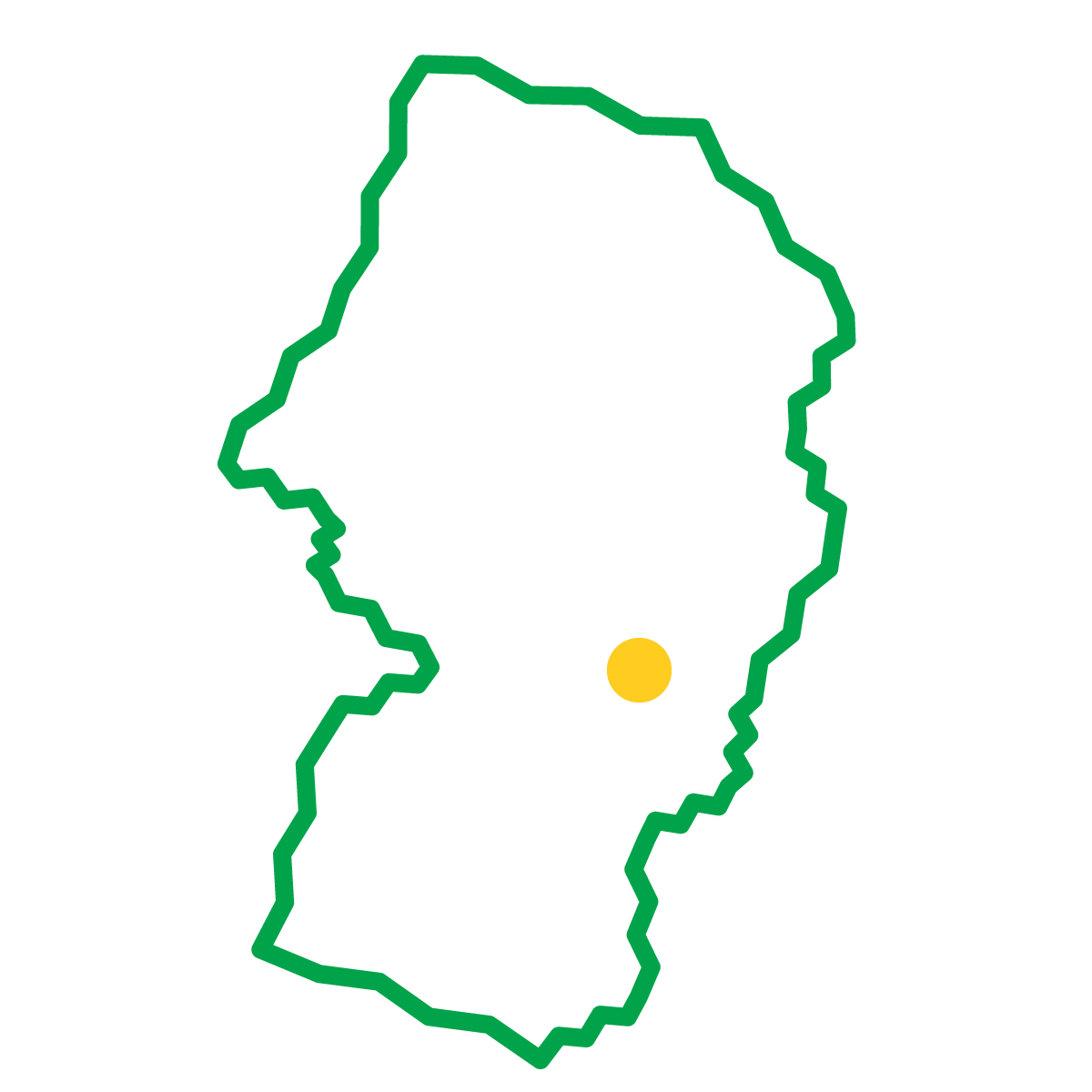 山形県の無料フリーイラスト|簡易・県庁あり・ジグザグ(緑)