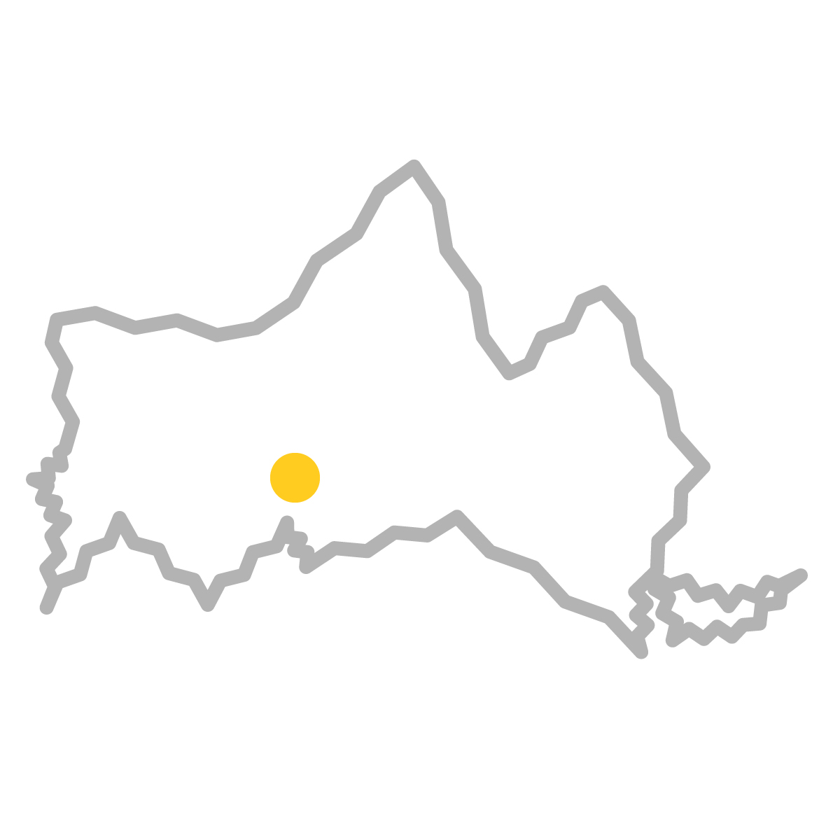 山口県の無料フリーイラスト｜簡易・県庁あり・ジグザグ(グレー)