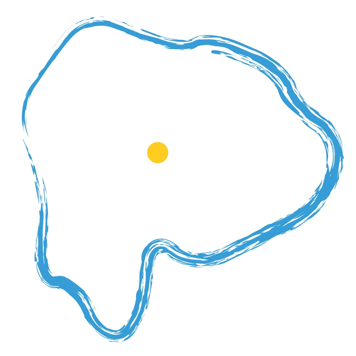 山梨県の無料フリーイラスト｜簡易・県庁あり・毛筆(青)