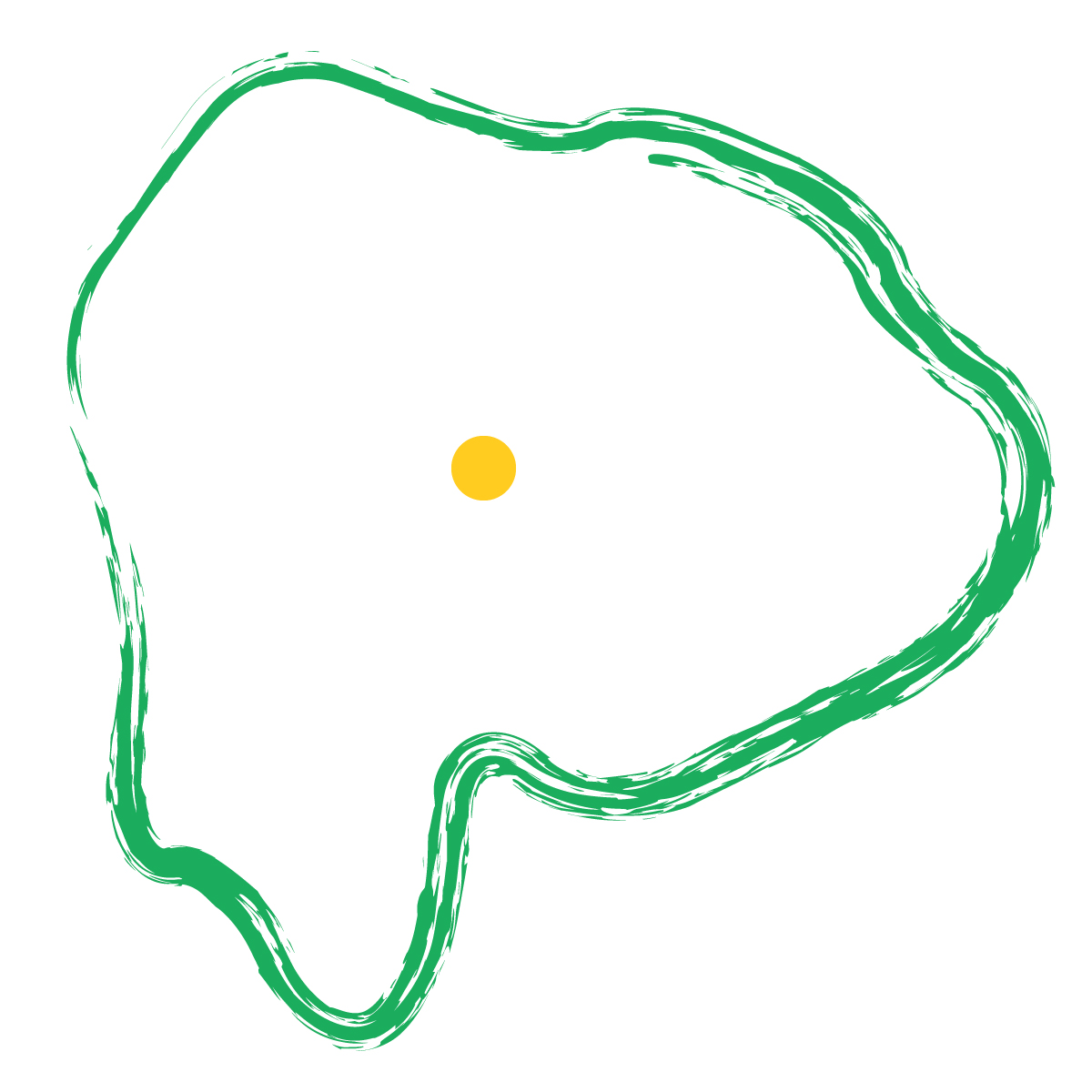 山梨県の無料フリーイラスト|簡易・県庁あり・毛筆(緑)