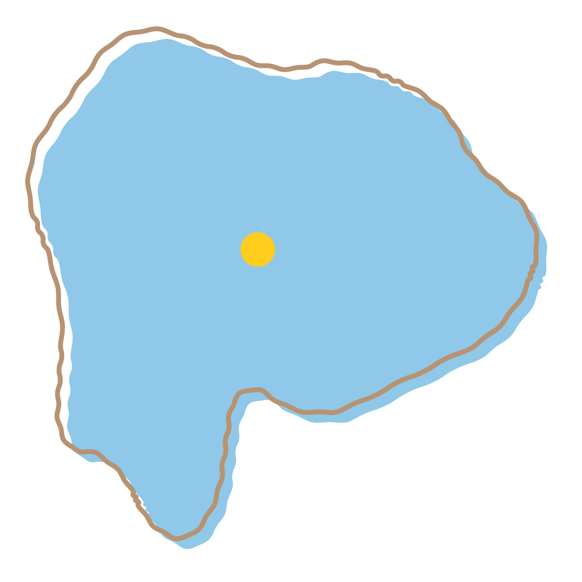 山梨県の無料フリーイラスト|簡易・県庁あり・イラスト風(青)