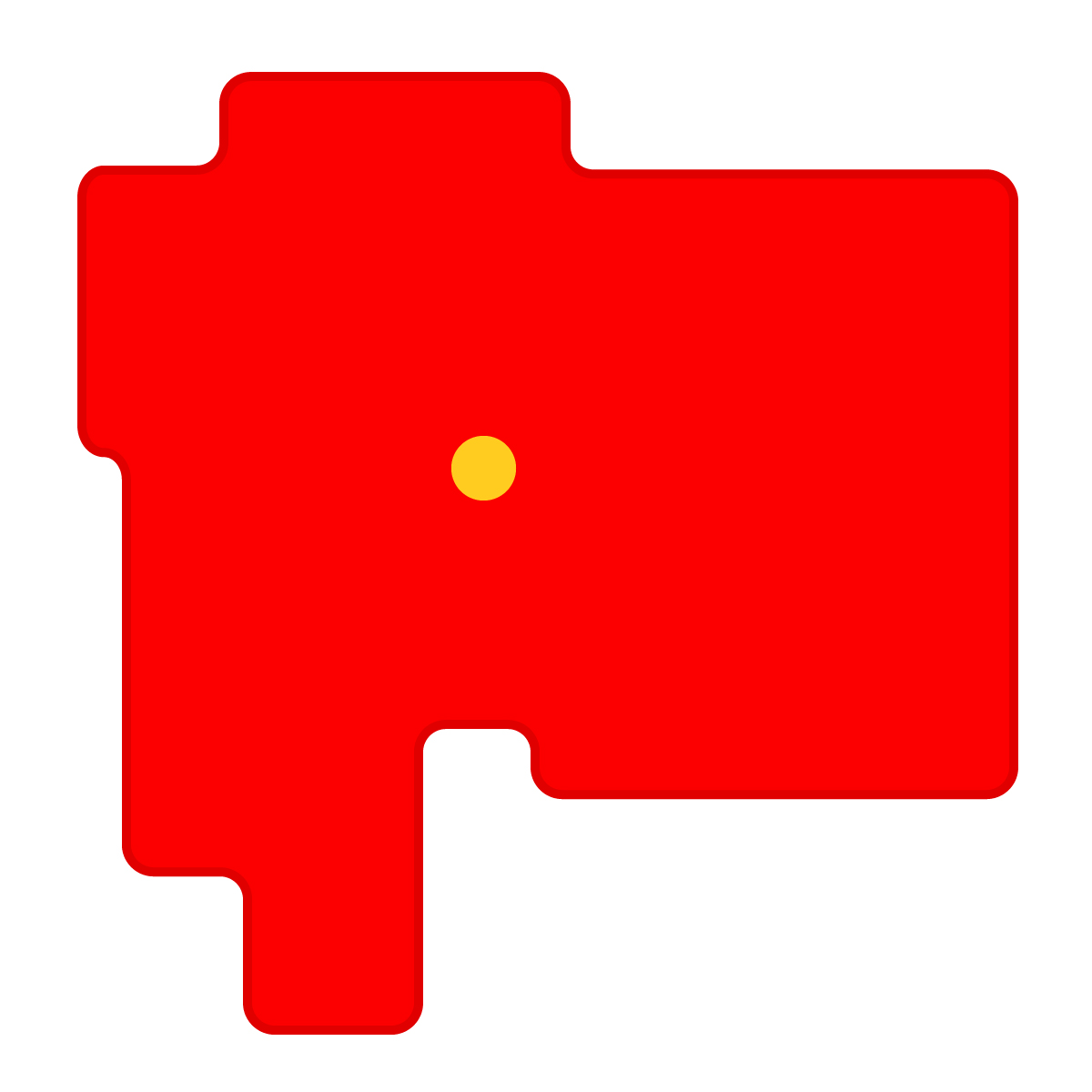山梨県の無料フリーイラスト|簡易・県庁あり・角丸(赤)