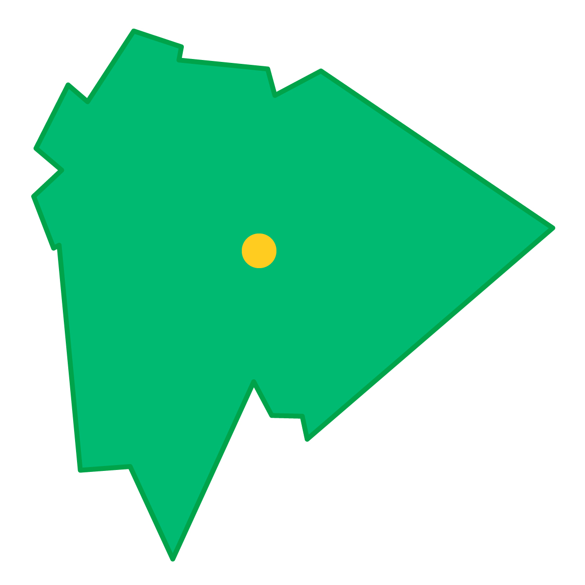 山梨県の無料フリーイラスト｜簡易・県庁あり・単純化(緑)