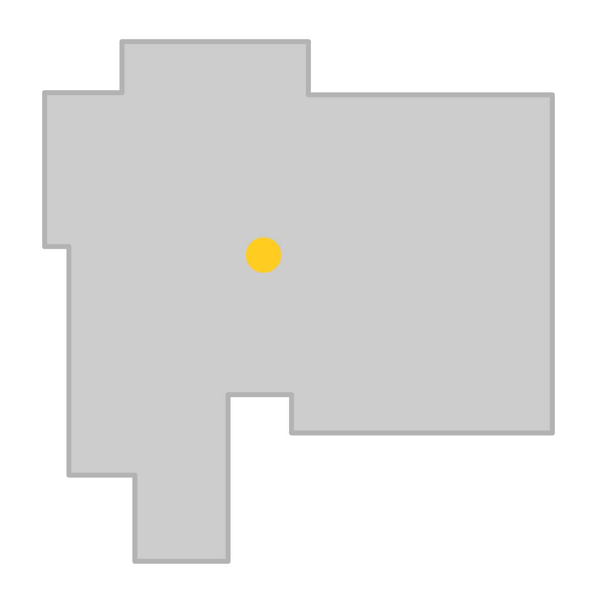 山梨県の無料フリーイラスト｜簡易・県庁あり・四角(グレー)